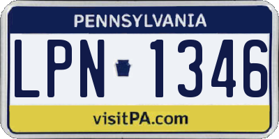 PA license plate LPN1346