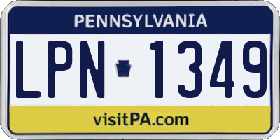 PA license plate LPN1349