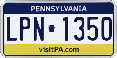 PA license plate LPN1350