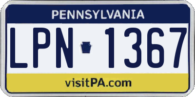 PA license plate LPN1367