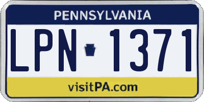 PA license plate LPN1371