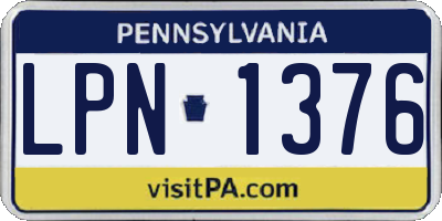 PA license plate LPN1376