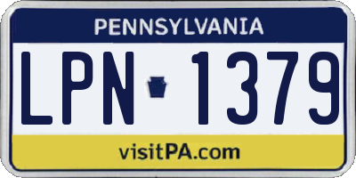 PA license plate LPN1379