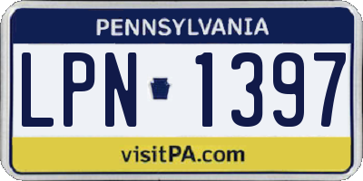 PA license plate LPN1397
