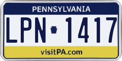PA license plate LPN1417