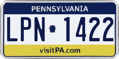 PA license plate LPN1422