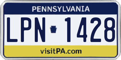 PA license plate LPN1428