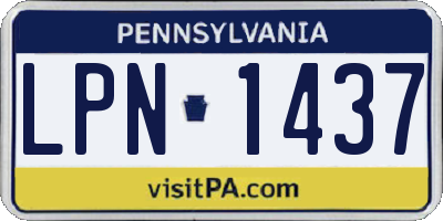 PA license plate LPN1437