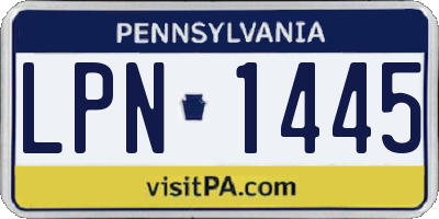 PA license plate LPN1445
