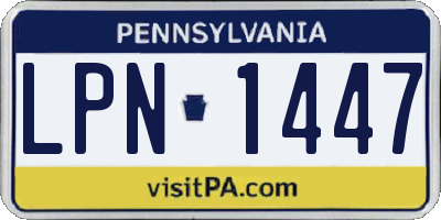 PA license plate LPN1447