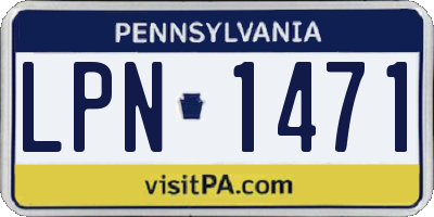 PA license plate LPN1471