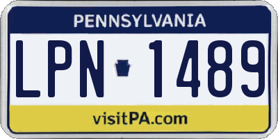 PA license plate LPN1489