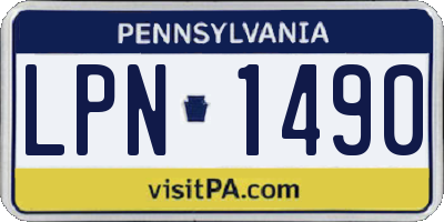 PA license plate LPN1490