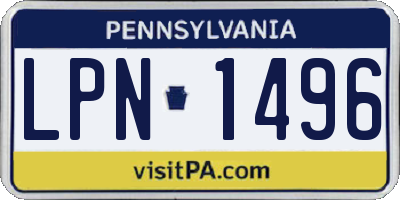 PA license plate LPN1496