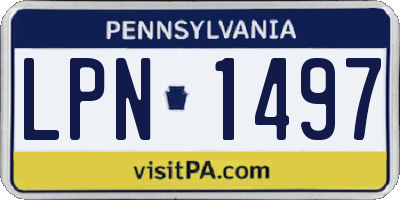 PA license plate LPN1497