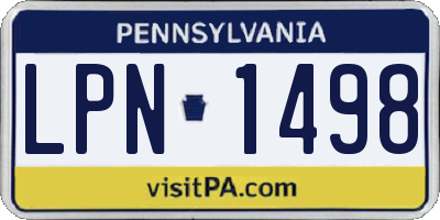 PA license plate LPN1498