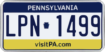 PA license plate LPN1499