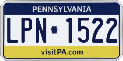 PA license plate LPN1522