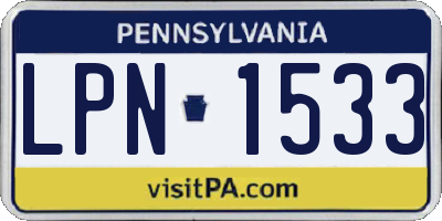 PA license plate LPN1533