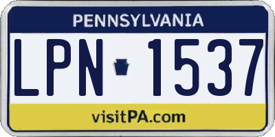 PA license plate LPN1537