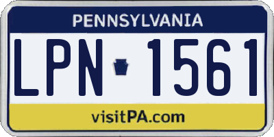 PA license plate LPN1561