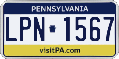 PA license plate LPN1567