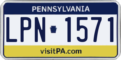 PA license plate LPN1571