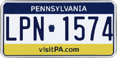 PA license plate LPN1574