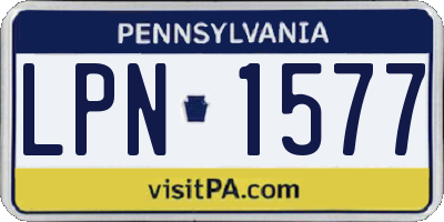 PA license plate LPN1577