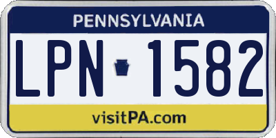 PA license plate LPN1582