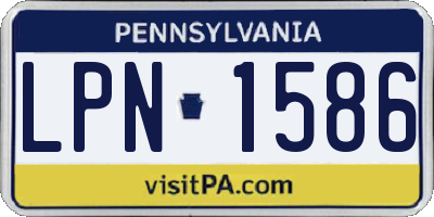 PA license plate LPN1586
