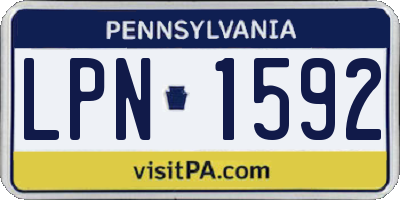 PA license plate LPN1592