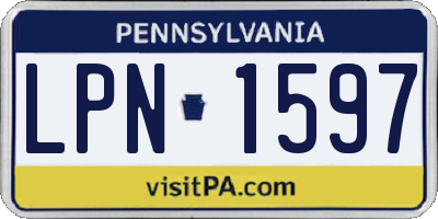 PA license plate LPN1597