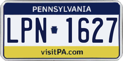 PA license plate LPN1627