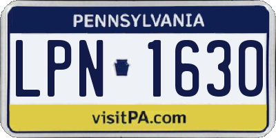 PA license plate LPN1630