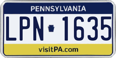 PA license plate LPN1635
