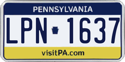 PA license plate LPN1637