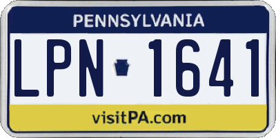 PA license plate LPN1641