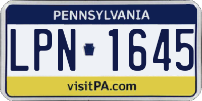 PA license plate LPN1645