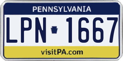 PA license plate LPN1667