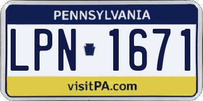 PA license plate LPN1671
