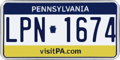 PA license plate LPN1674