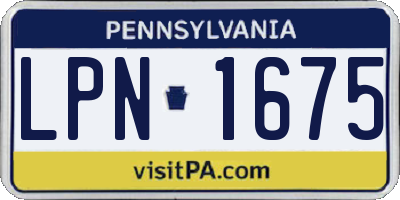 PA license plate LPN1675