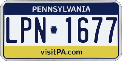 PA license plate LPN1677