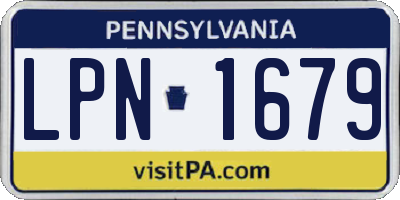 PA license plate LPN1679