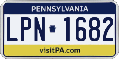 PA license plate LPN1682