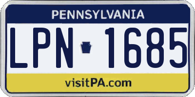 PA license plate LPN1685