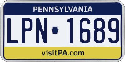 PA license plate LPN1689