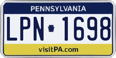 PA license plate LPN1698