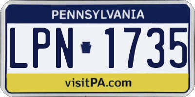 PA license plate LPN1735